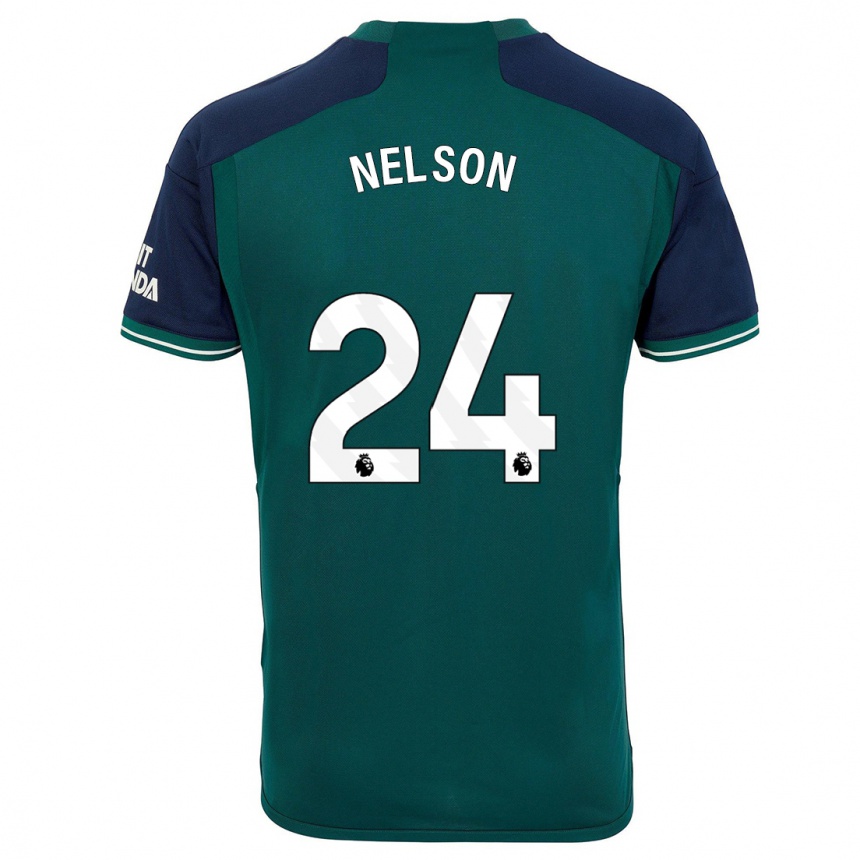 Vaikiškas Reiss Nelson #24 Žalias Trečias Marškinėliai 2023/24 T-Shirt