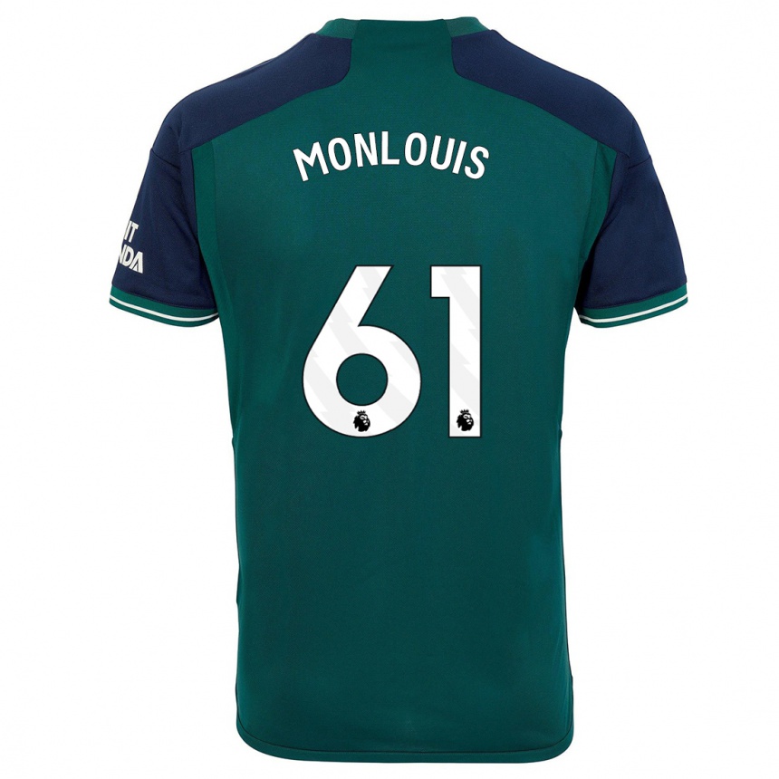 Vaikiškas Zane Monlouis #61 Žalias Trečias Marškinėliai 2023/24 T-Shirt