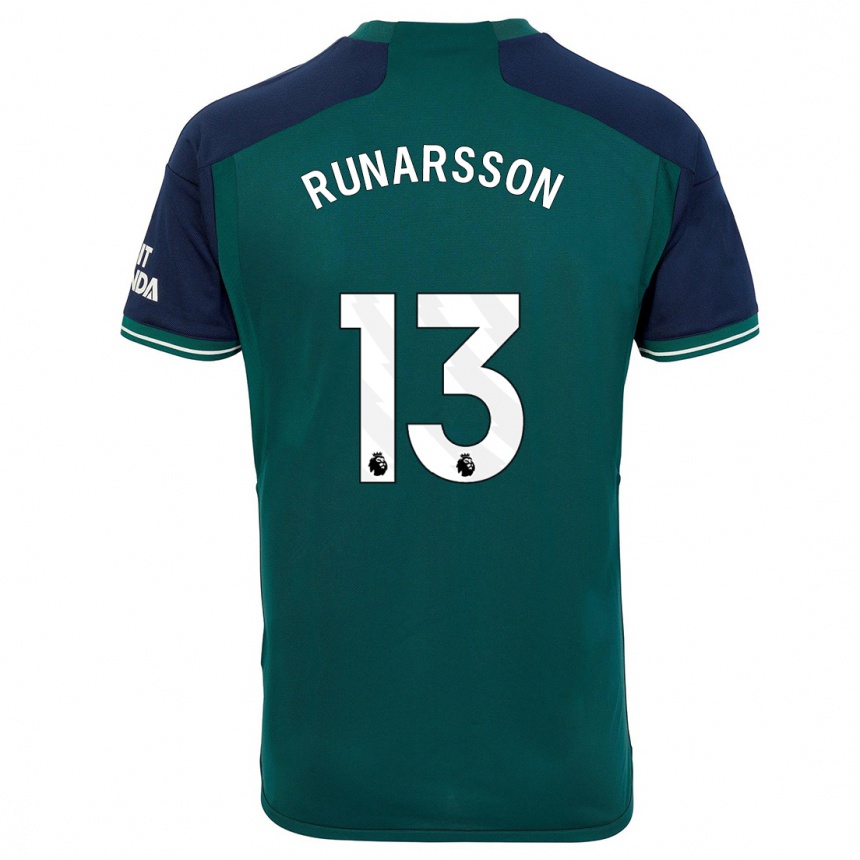 Vaikiškas Runar Alex Runarsson #13 Žalias Trečias Marškinėliai 2023/24 T-Shirt