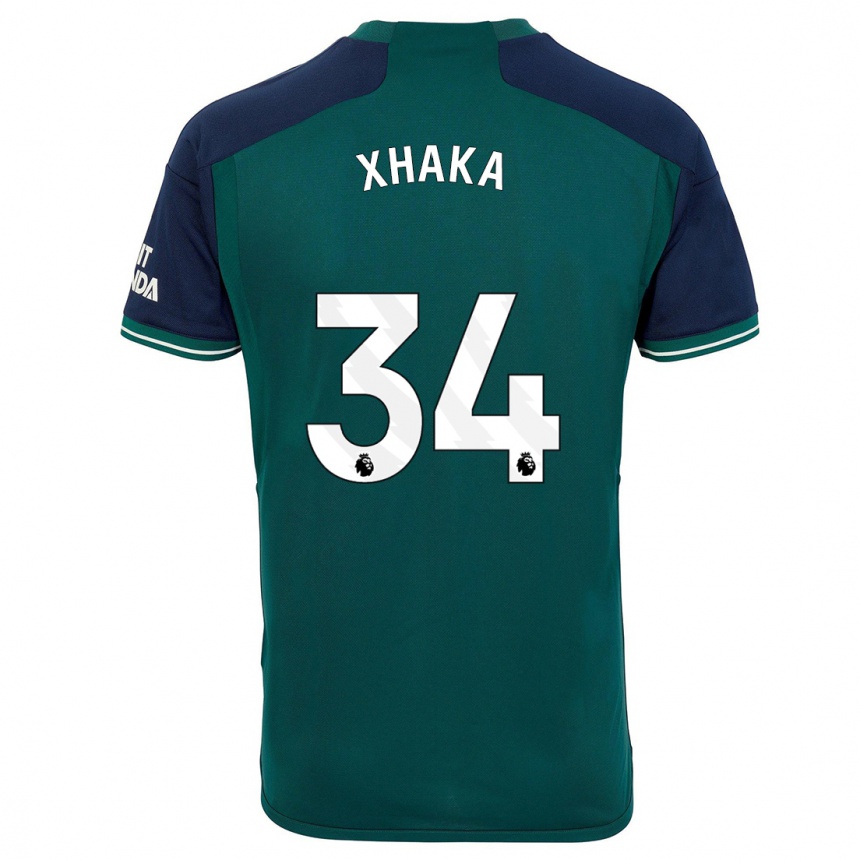 Vaikiškas Granit Xhaka #34 Žalias Trečias Marškinėliai 2023/24 T-Shirt