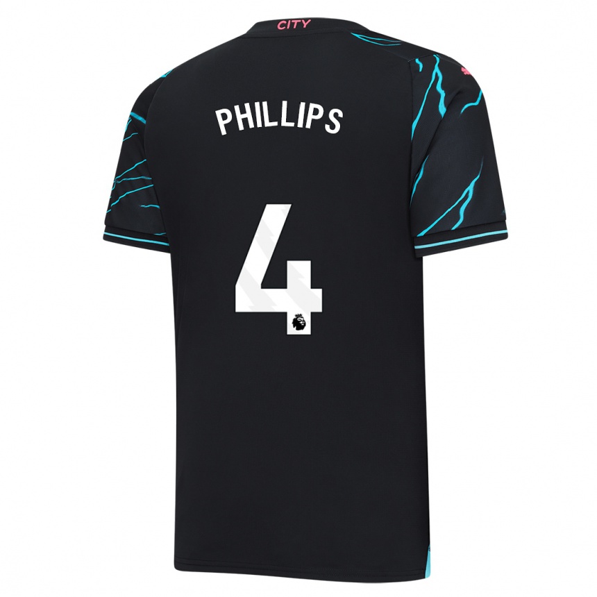 Vaikiškas Kalvin Phillips #4 Tamsiai Mėlyna Trečias Marškinėliai 2023/24 T-Shirt