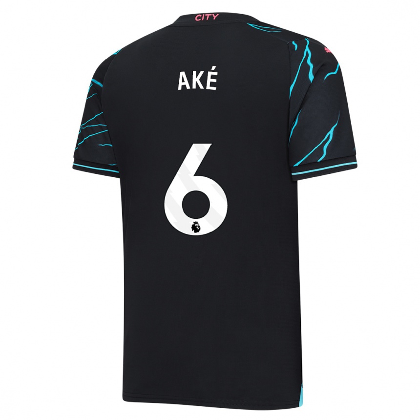 Vaikiškas Nathan Ake #6 Tamsiai Mėlyna Trečias Marškinėliai 2023/24 T-Shirt