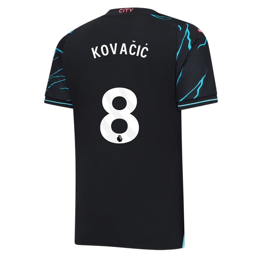 Vaikiškas Mateo Kovacic #8 Tamsiai Mėlyna Trečias Marškinėliai 2023/24 T-Shirt