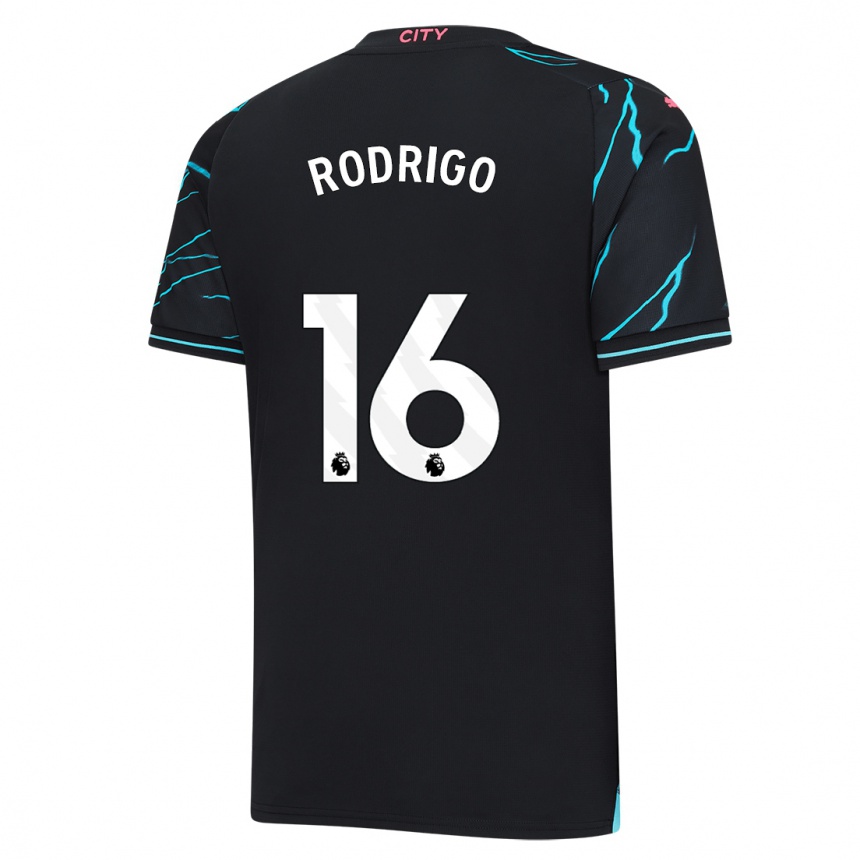 Vaikiškas Rodrigo Hernandez #16 Tamsiai Mėlyna Trečias Marškinėliai 2023/24 T-Shirt