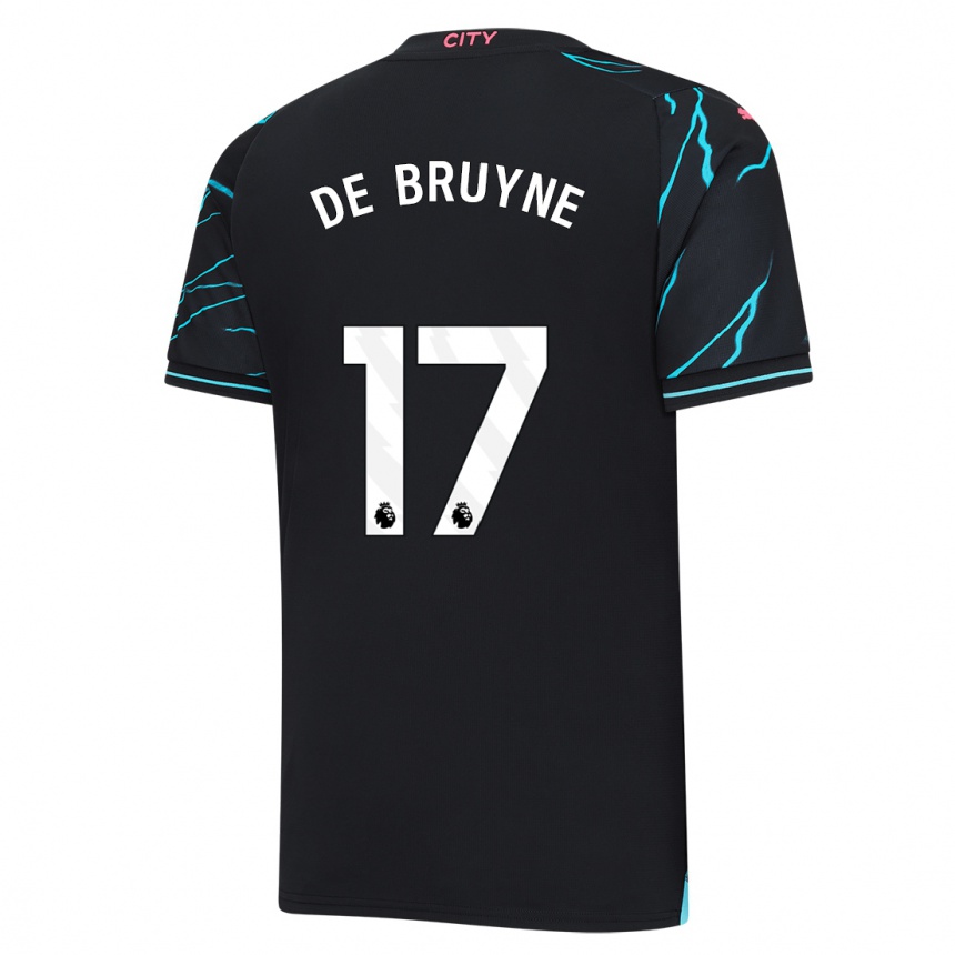 Vaikiškas Kevin De Bruyne #17 Tamsiai Mėlyna Trečias Marškinėliai 2023/24 T-Shirt