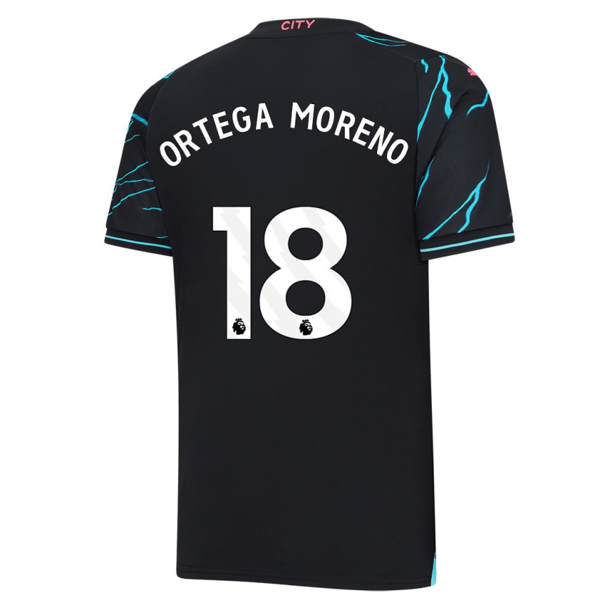 Vaikiškas Stefan Ortega Moreno #18 Tamsiai Mėlyna Trečias Marškinėliai 2023/24 T-Shirt