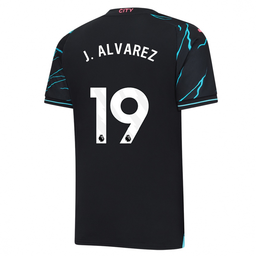 Vaikiškas Julian Alvarez #19 Tamsiai Mėlyna Trečias Marškinėliai 2023/24 T-Shirt