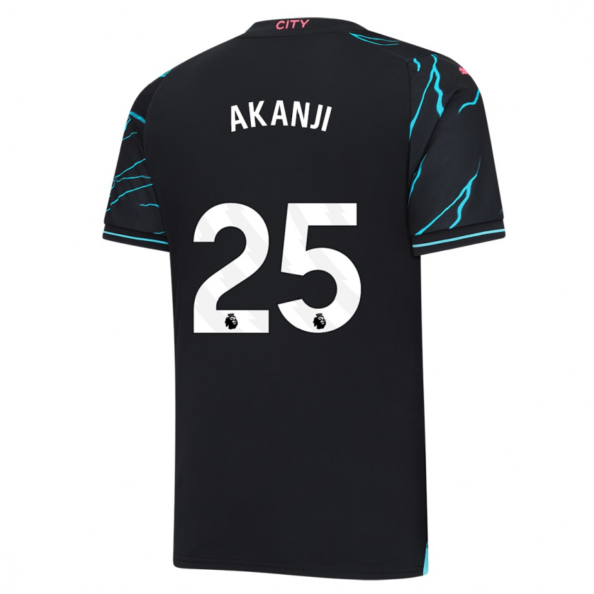 Vaikiškas Manuel Akanji #25 Tamsiai Mėlyna Trečias Marškinėliai 2023/24 T-Shirt