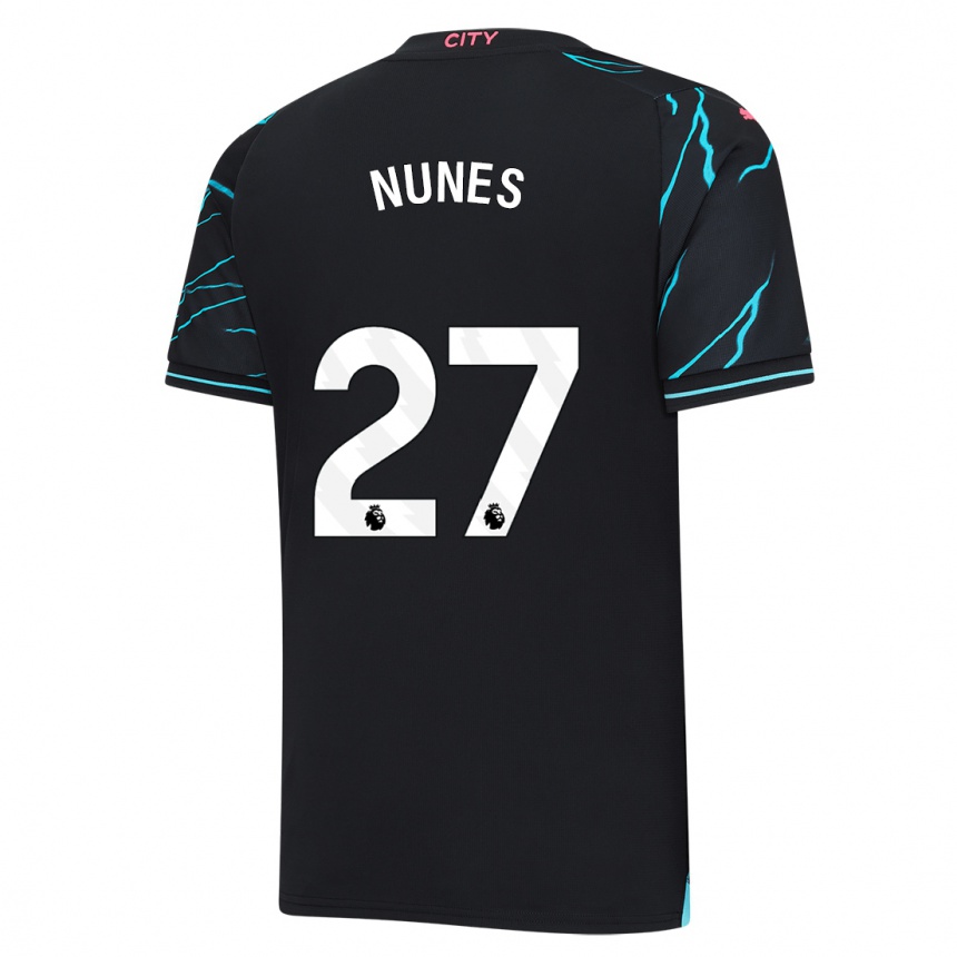 Vaikiškas Matheus Nunes #27 Tamsiai Mėlyna Trečias Marškinėliai 2023/24 T-Shirt