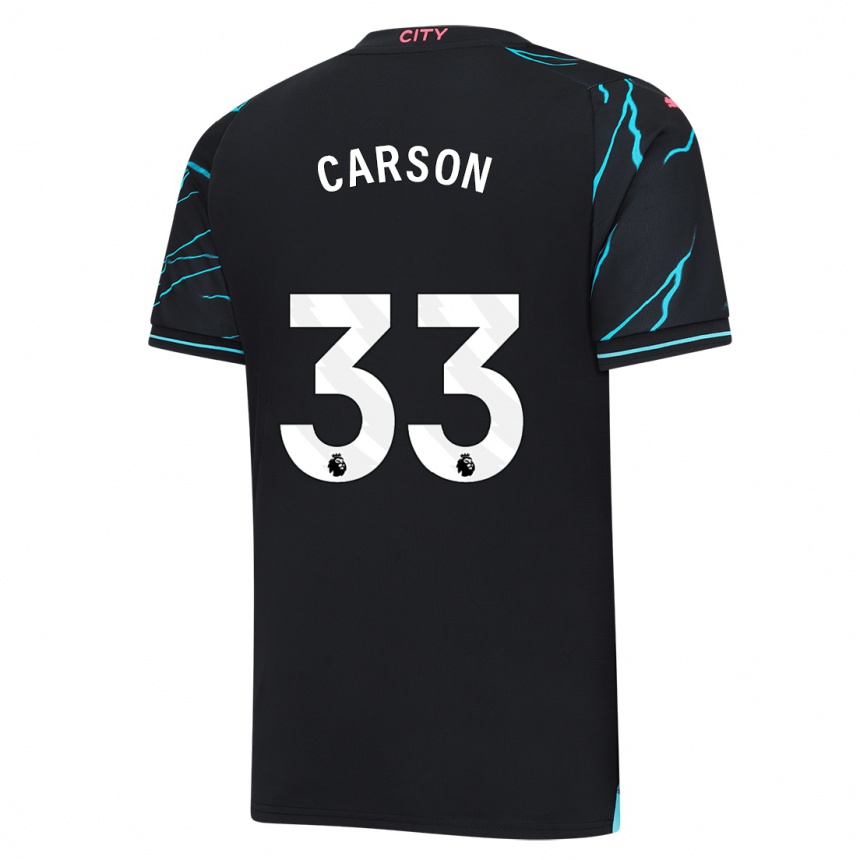 Vaikiškas Scott Carson #33 Tamsiai Mėlyna Trečias Marškinėliai 2023/24 T-Shirt