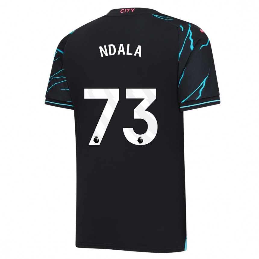 Vaikiškas Joel Ndala #73 Tamsiai Mėlyna Trečias Marškinėliai 2023/24 T-Shirt