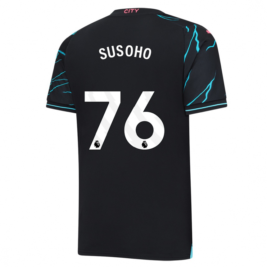 Vaikiškas Mahamadou Susoho #76 Tamsiai Mėlyna Trečias Marškinėliai 2023/24 T-Shirt