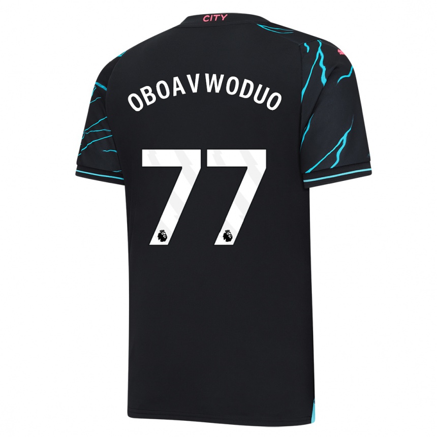 Vaikiškas Justin Oboavwoduo #77 Tamsiai Mėlyna Trečias Marškinėliai 2023/24 T-Shirt