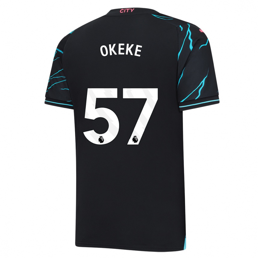 Vaikiškas Michael Okeke #57 Tamsiai Mėlyna Trečias Marškinėliai 2023/24 T-Shirt