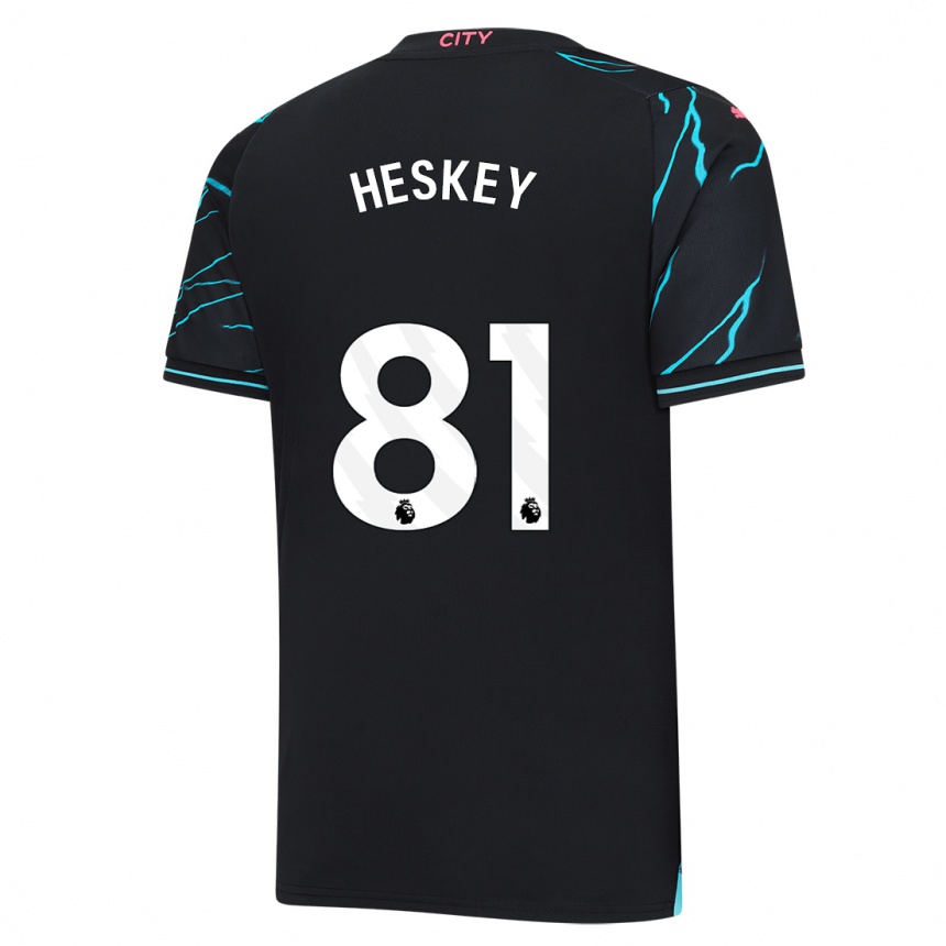 Vaikiškas Jaden Heskey #81 Tamsiai Mėlyna Trečias Marškinėliai 2023/24 T-Shirt