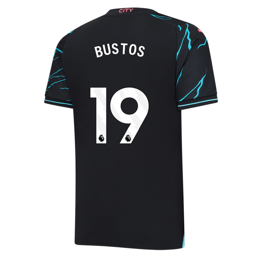 Vaikiškas Nahuel Bustos #19 Tamsiai Mėlyna Trečias Marškinėliai 2023/24 T-Shirt