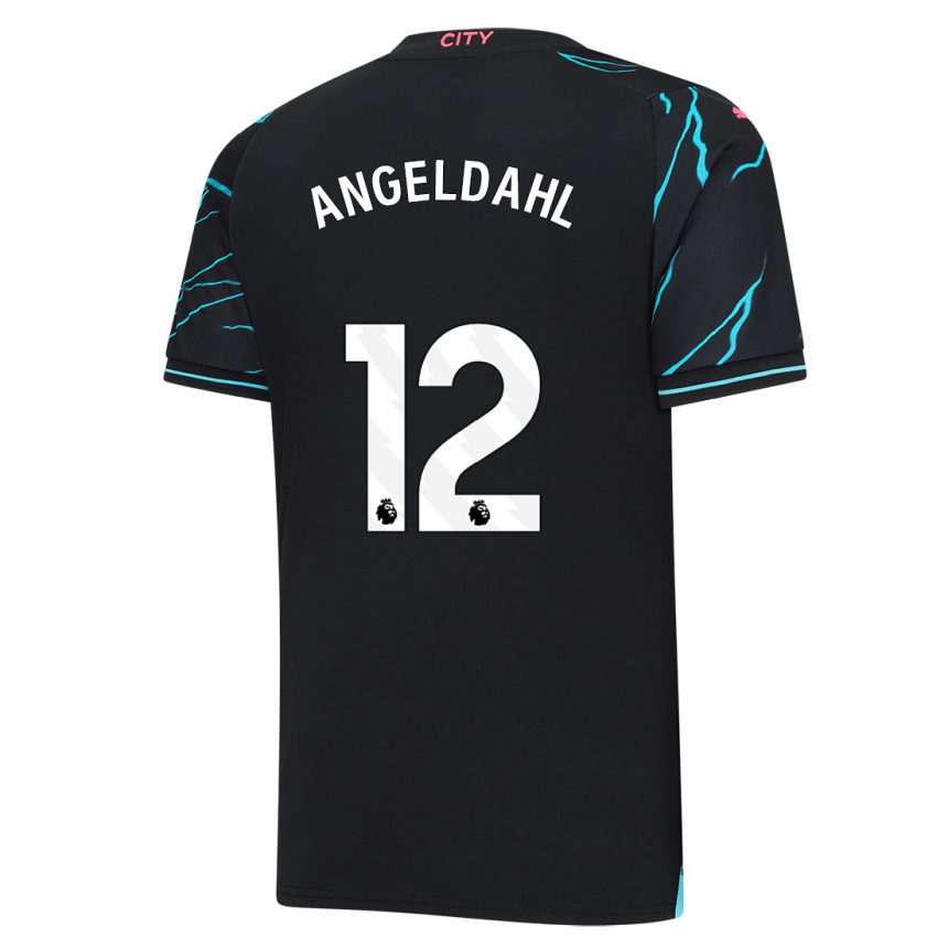 Vaikiškas Filippa Angeldahl #12 Tamsiai Mėlyna Trečias Marškinėliai 2023/24 T-Shirt