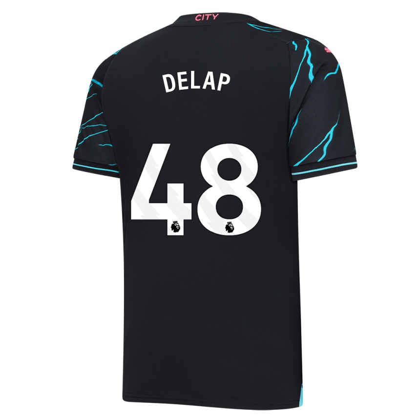 Vaikiškas Liam Delap #48 Tamsiai Mėlyna Trečias Marškinėliai 2023/24 T-Shirt