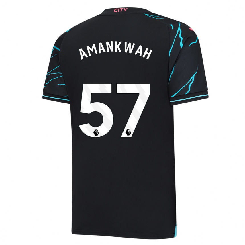 Vaikiškas Yeboah Amankwah #57 Tamsiai Mėlyna Trečias Marškinėliai 2023/24 T-Shirt