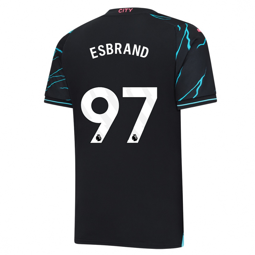 Vaikiškas Josh Wilson-Esbrand #97 Tamsiai Mėlyna Trečias Marškinėliai 2023/24 T-Shirt