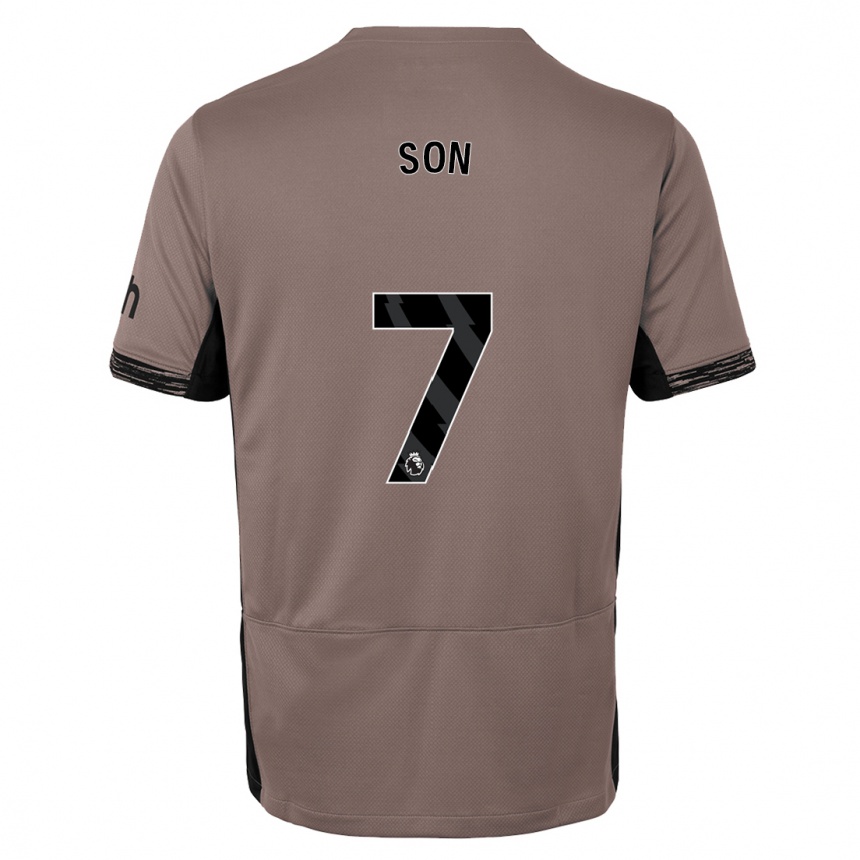 Vaikiškas Heung-Min Son #7 Tamsiai Smėlio Spalvos Trečias Marškinėliai 2023/24 T-Shirt