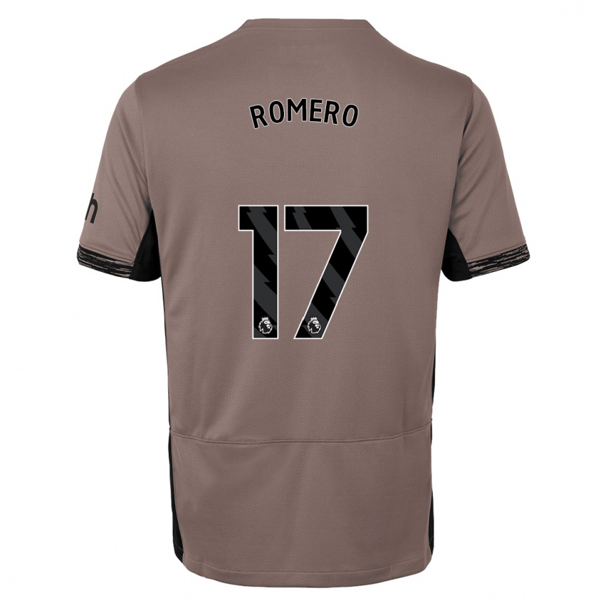 Vaikiškas Cristian Romero #17 Tamsiai Smėlio Spalvos Trečias Marškinėliai 2023/24 T-Shirt