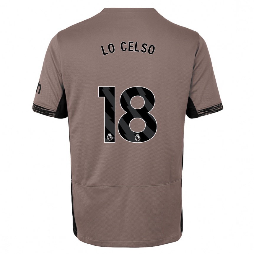 Vaikiškas Giovani Lo Celso #18 Tamsiai Smėlio Spalvos Trečias Marškinėliai 2023/24 T-Shirt