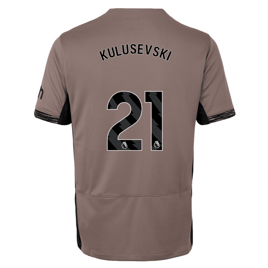 Vaikiškas Dejan Kulusevski #21 Tamsiai Smėlio Spalvos Trečias Marškinėliai 2023/24 T-Shirt