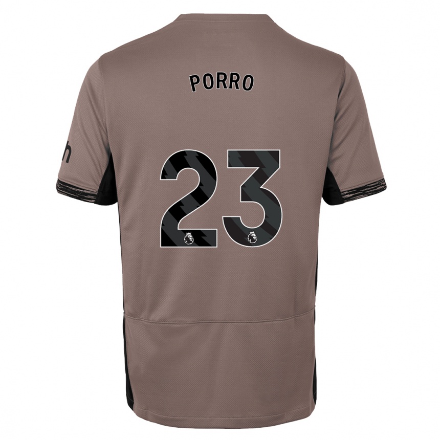 Vaikiškas Pedro Porro #23 Tamsiai Smėlio Spalvos Trečias Marškinėliai 2023/24 T-Shirt