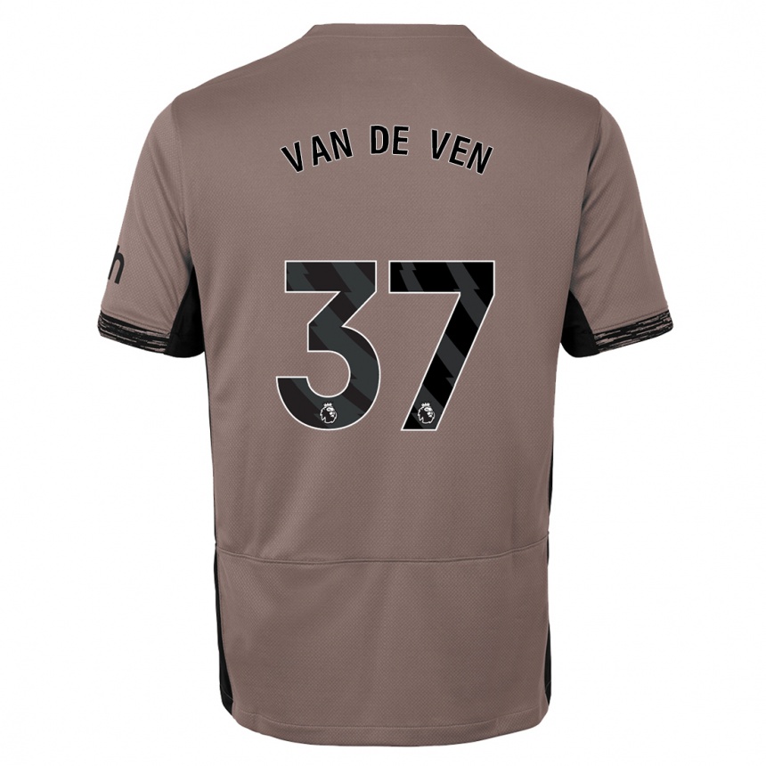 Vaikiškas Micky Van De Ven #37 Tamsiai Smėlio Spalvos Trečias Marškinėliai 2023/24 T-Shirt