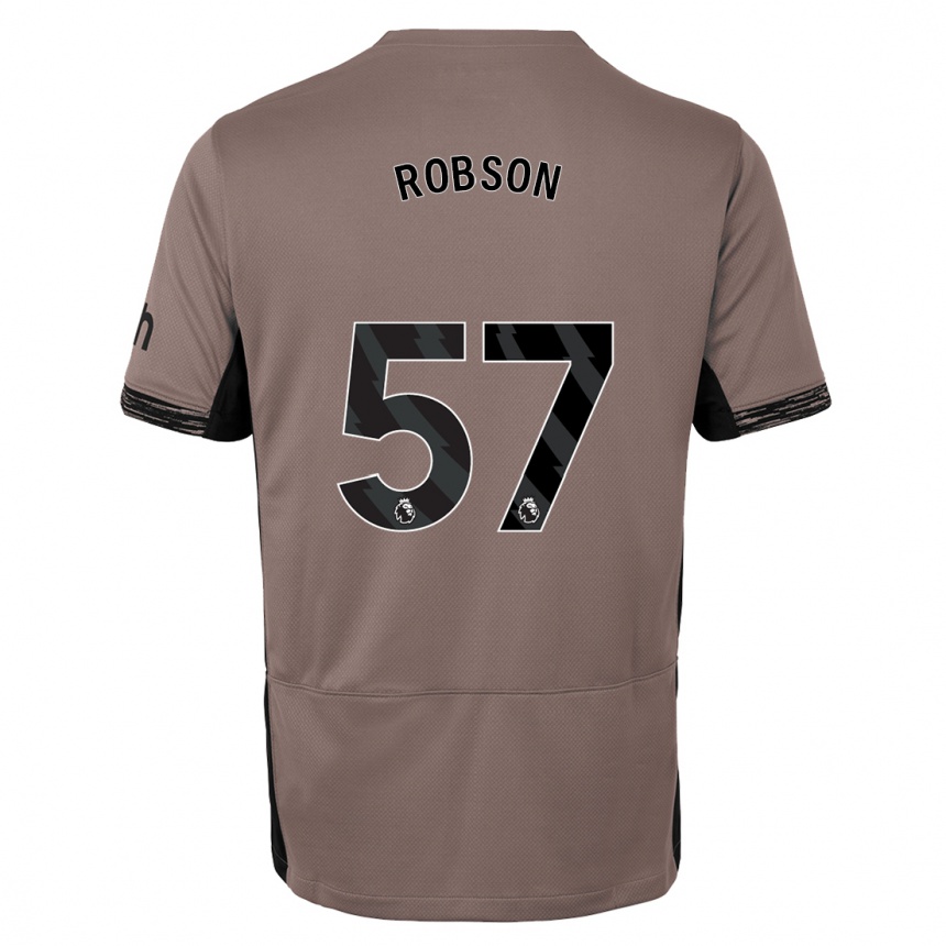 Vaikiškas Max Robson #57 Tamsiai Smėlio Spalvos Trečias Marškinėliai 2023/24 T-Shirt