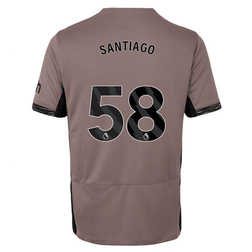 Vaikiškas Yago Santiago #58 Tamsiai Smėlio Spalvos Trečias Marškinėliai 2023/24 T-Shirt