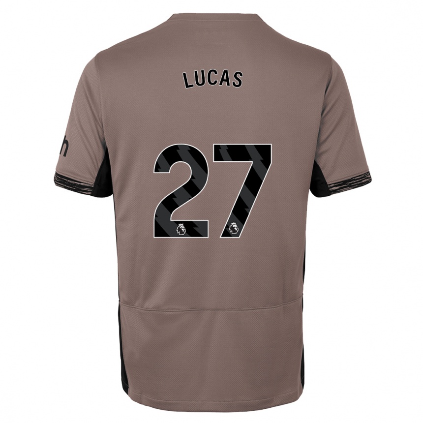 Vaikiškas Lucas Moura #27 Tamsiai Smėlio Spalvos Trečias Marškinėliai 2023/24 T-Shirt