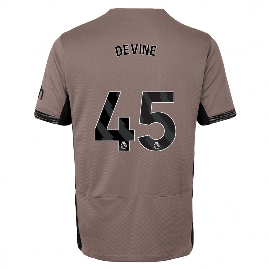 Vaikiškas Alfie Devine #45 Tamsiai Smėlio Spalvos Trečias Marškinėliai 2023/24 T-Shirt