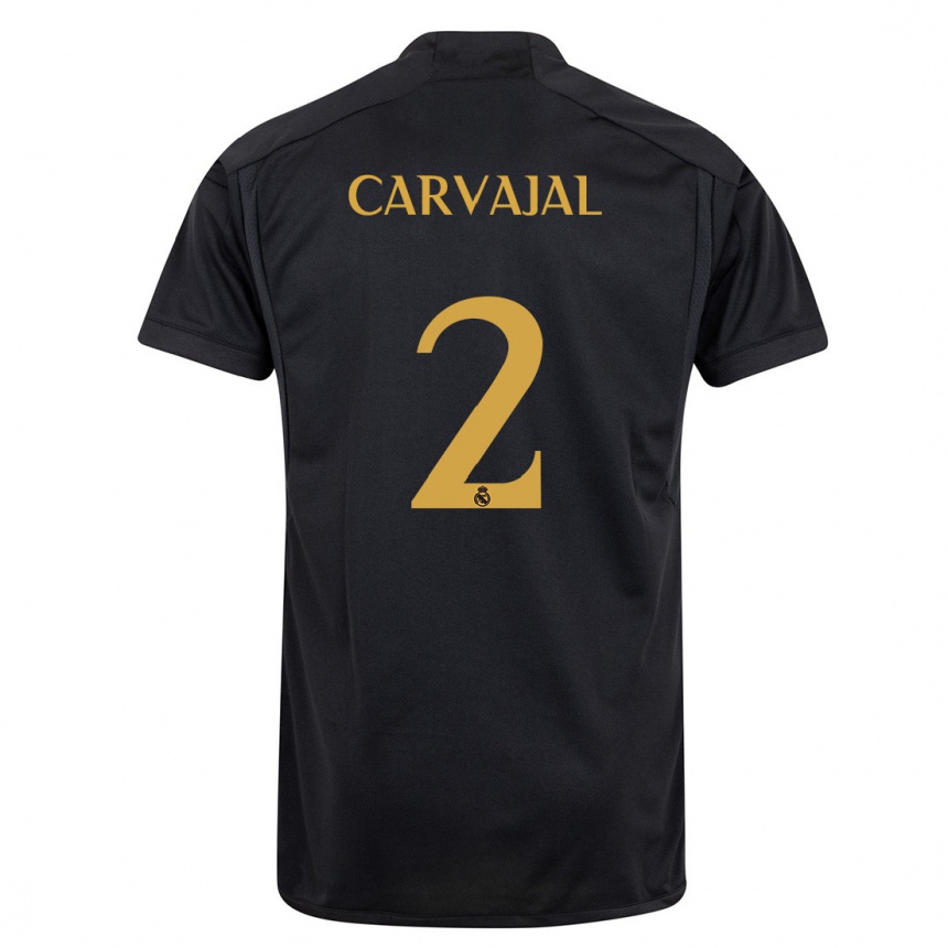 Vaikiškas Daniel Carvajal #2 Juoda Trečias Marškinėliai 2023/24 T-Shirt