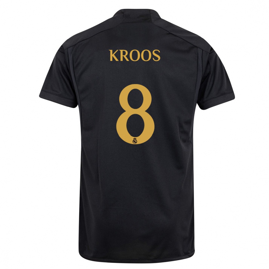 Vaikiškas Toni Kroos #8 Juoda Trečias Marškinėliai 2023/24 T-Shirt