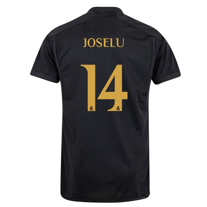 Vaikiškas Joselu #14 Juoda Trečias Marškinėliai 2023/24 T-Shirt