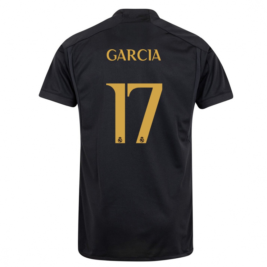 Vaikiškas Gonzalo Garcia #17 Juoda Trečias Marškinėliai 2023/24 T-Shirt