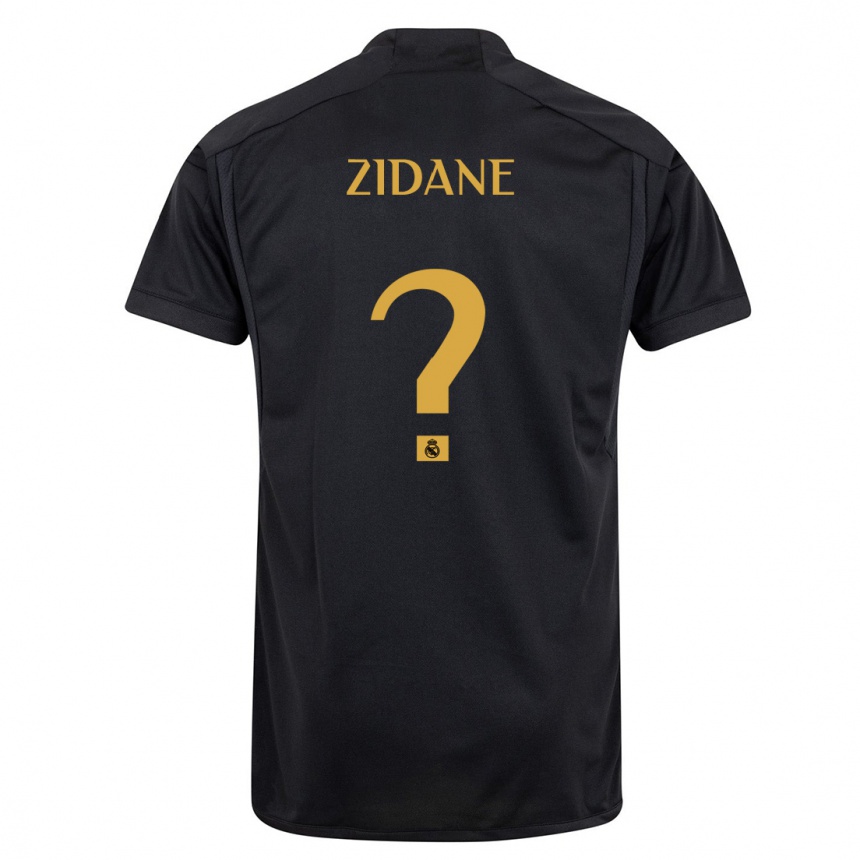 Vaikiškas Elyaz Zidane #0 Juoda Trečias Marškinėliai 2023/24 T-Shirt