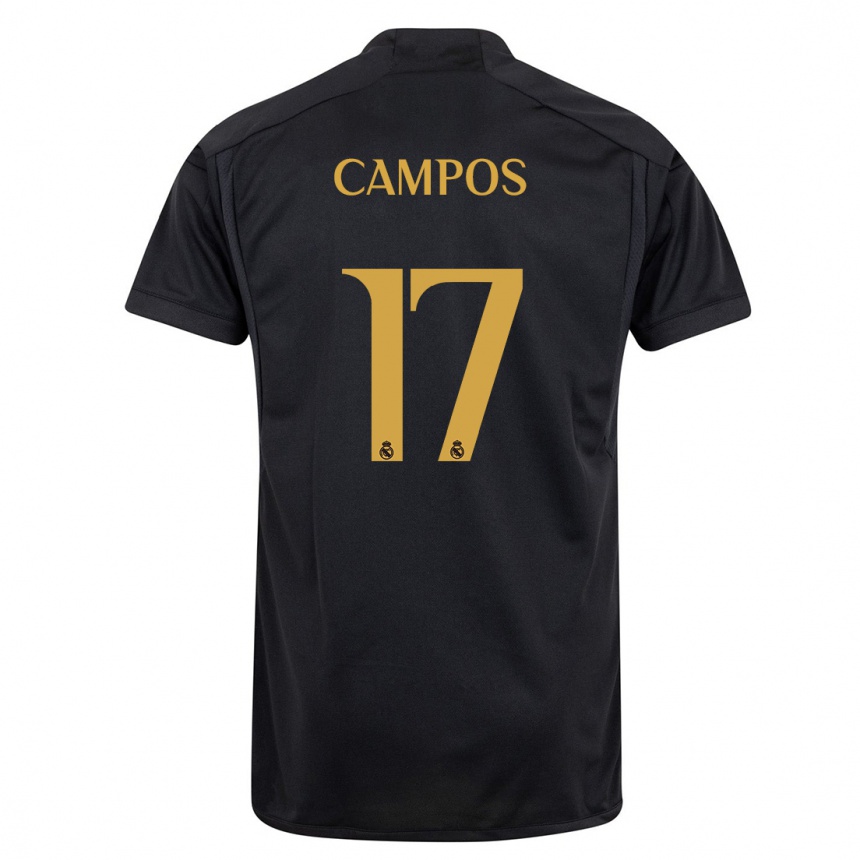 Vaikiškas Andrés Campos #17 Juoda Trečias Marškinėliai 2023/24 T-Shirt