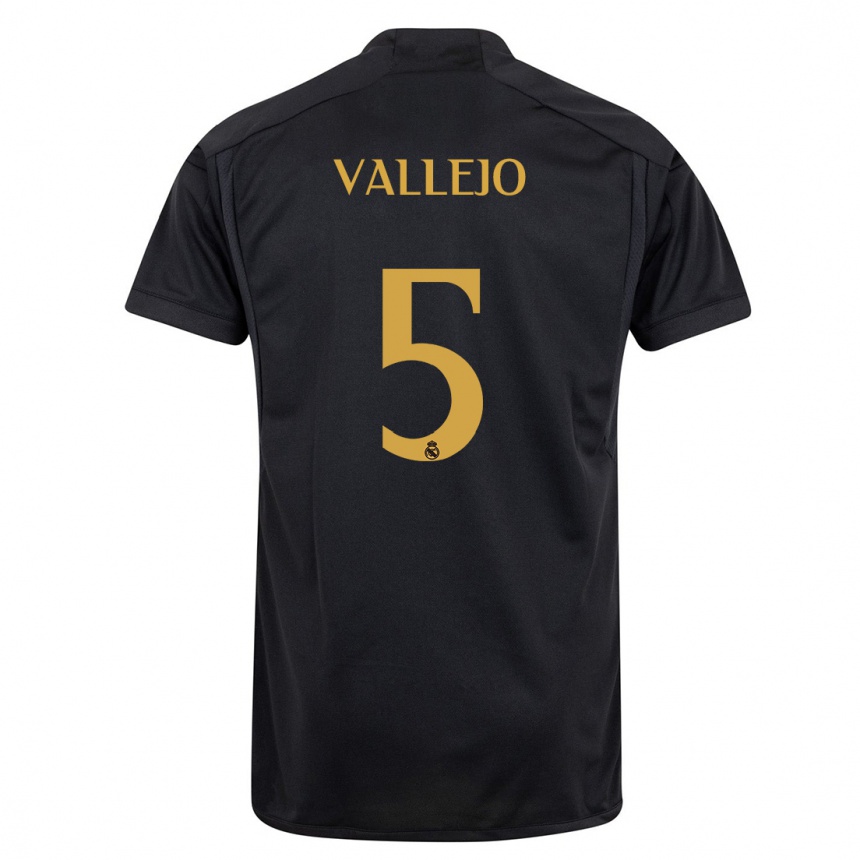 Vaikiškas Jesus Vallejo #5 Juoda Trečias Marškinėliai 2023/24 T-Shirt