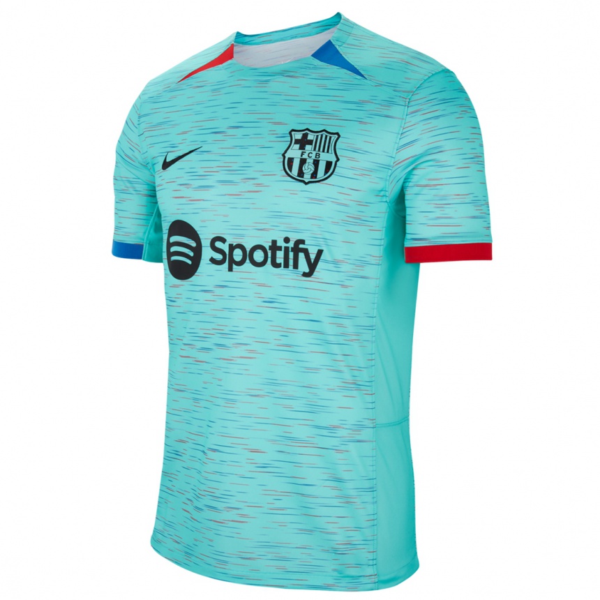 Vaikiškas Pau Víctor #19 Šviesus Aqua Trečias Marškinėliai 2023/24 T-Shirt