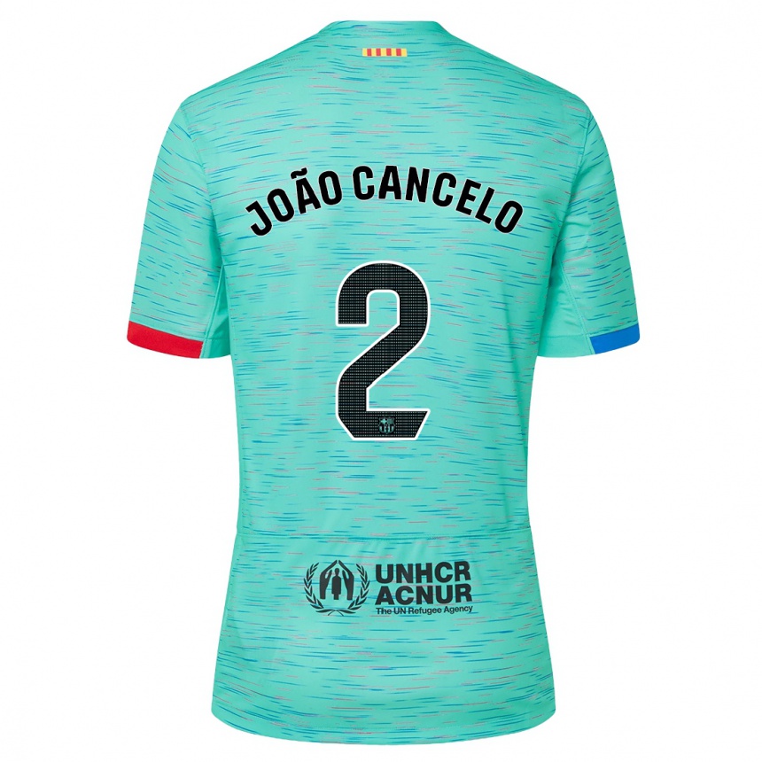 Vaikiškas Joao Cancelo #2 Šviesus Aqua Trečias Marškinėliai 2023/24 T-Shirt