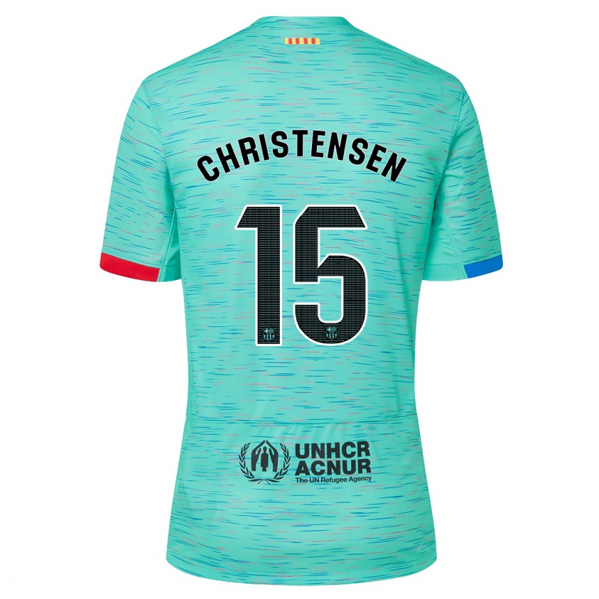 Vaikiškas Andreas Christensen #15 Šviesus Aqua Trečias Marškinėliai 2023/24 T-Shirt