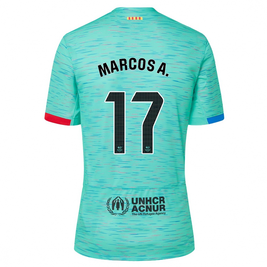 Vaikiškas Marcos Alonso #17 Šviesus Aqua Trečias Marškinėliai 2023/24 T-Shirt