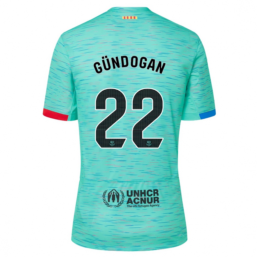 Vaikiškas Ilkay Gundogan #22 Šviesus Aqua Trečias Marškinėliai 2023/24 T-Shirt