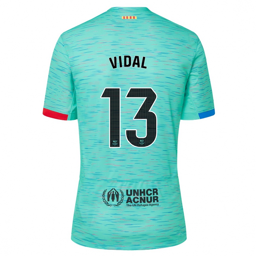 Vaikiškas Marc Vidal #13 Šviesus Aqua Trečias Marškinėliai 2023/24 T-Shirt