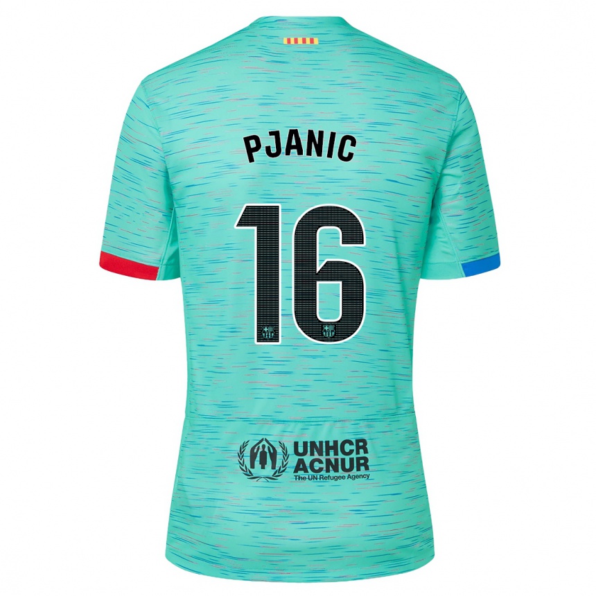 Vaikiškas Miralem Pjanic #16 Šviesus Aqua Trečias Marškinėliai 2023/24 T-Shirt