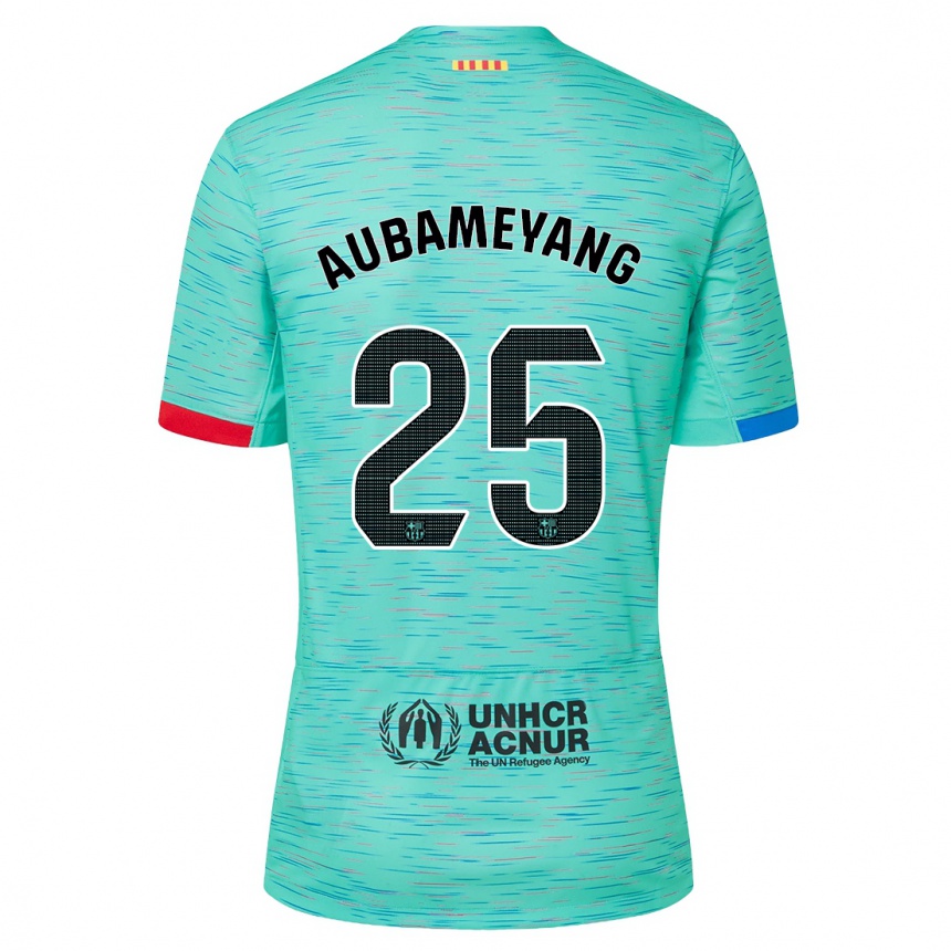 Vaikiškas Pierre Emerick Aubameyang #25 Šviesus Aqua Trečias Marškinėliai 2023/24 T-Shirt