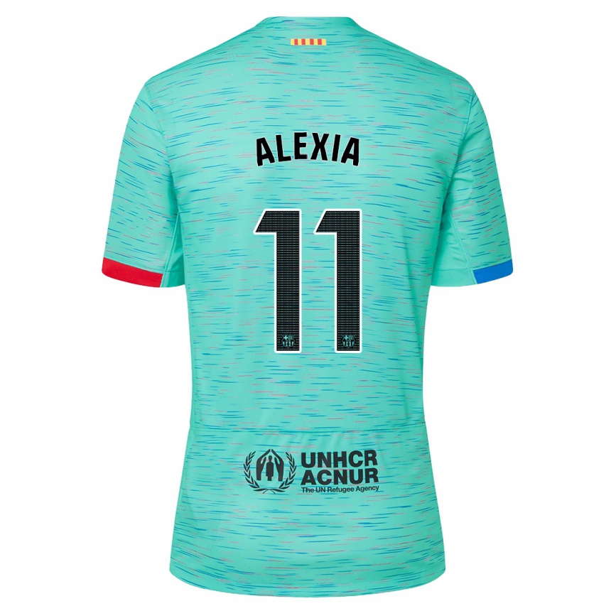 Vaikiškas Alexia Putellas #11 Šviesus Aqua Trečias Marškinėliai 2023/24 T-Shirt